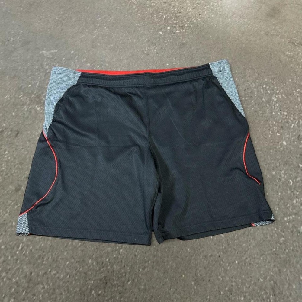 AND1 Black Basketball Shorts Mens 2XL Y2K Mesh Athletic Gym Shorts
